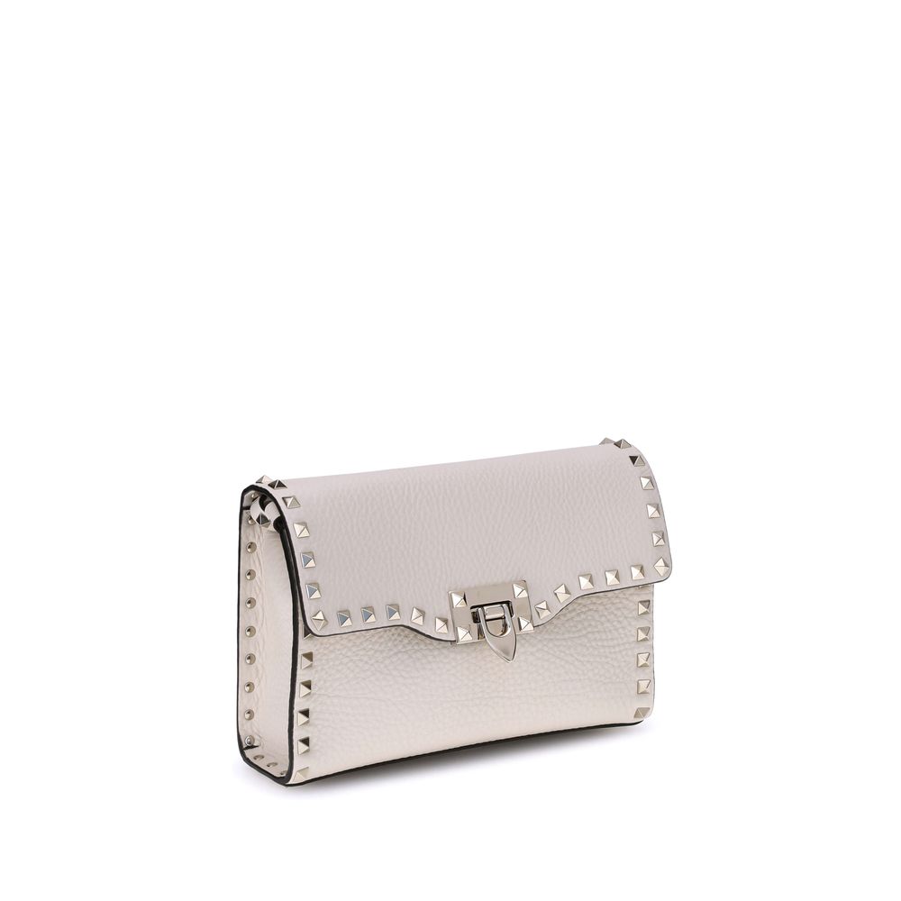 Valentino Garavani Cream Calf Leather Bos Taurus Shoulder Bag
