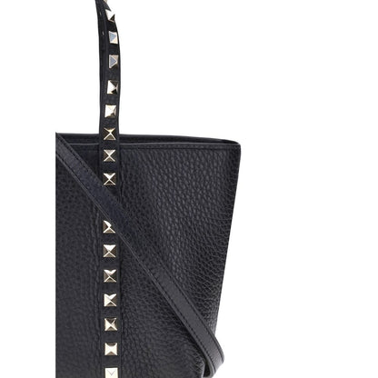 Valentino Garavani Black Calf Leather Bos Taurus Shoulder Bag