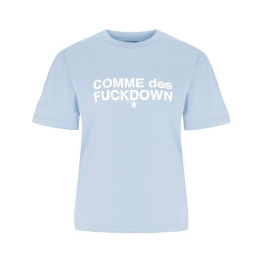 Comme Des Fuckdown Blue Cotton Women T-Shirt