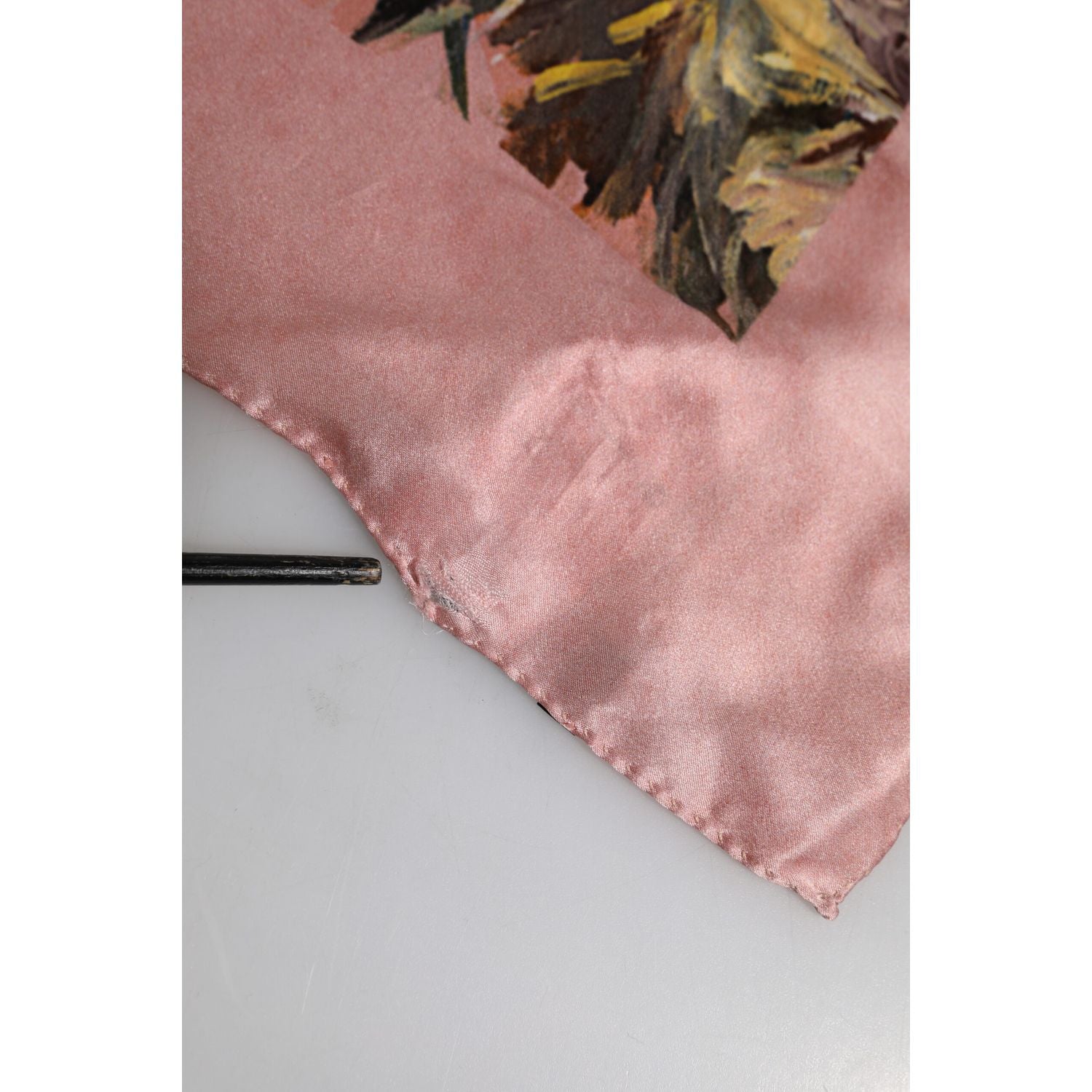 Dolce & Gabbana Pink Silk Floral Print Square Foulard Scarf