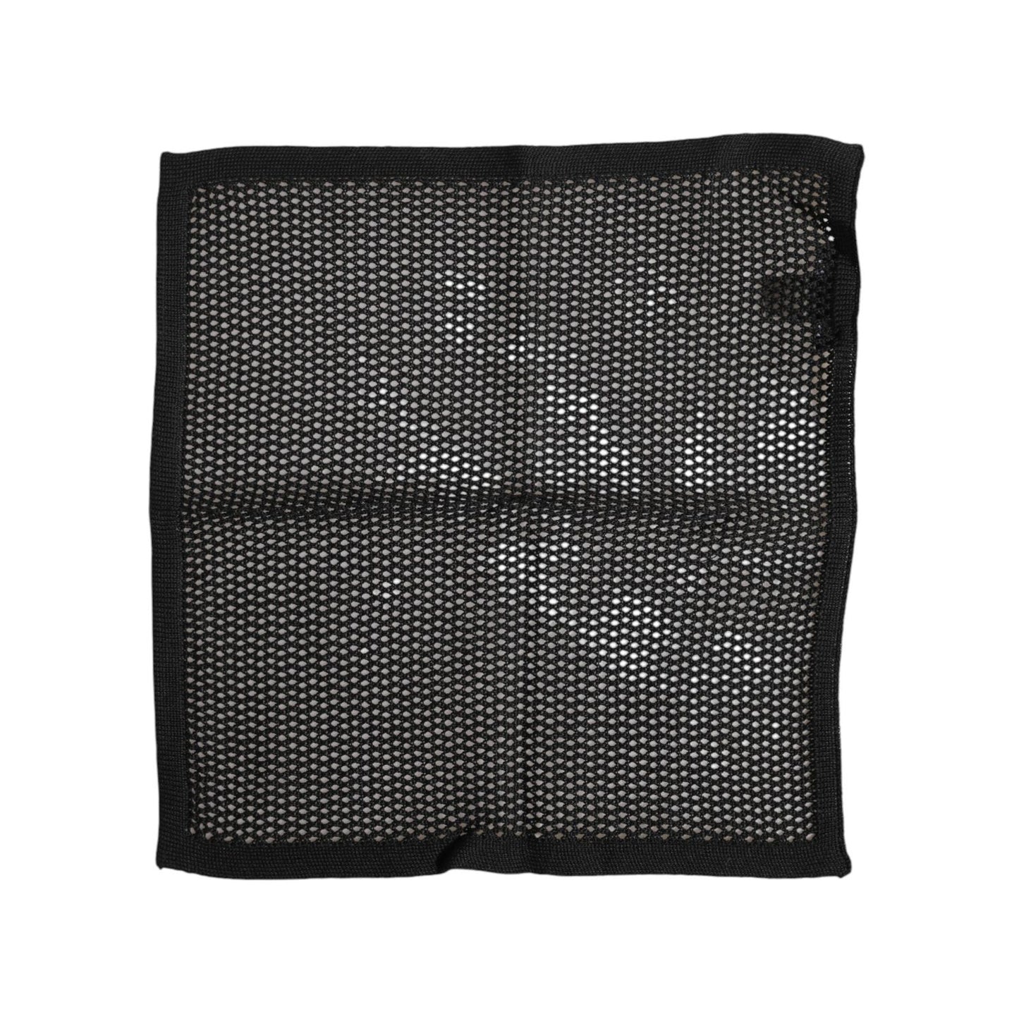 Dolce & Gabbana Black Patterned Cotton Square Foulard Scarf