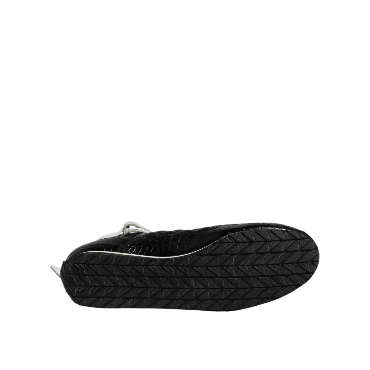 Dolce & Gabbana Black Quilted Leather Lace Up Sneakers Shoes MV7407-44