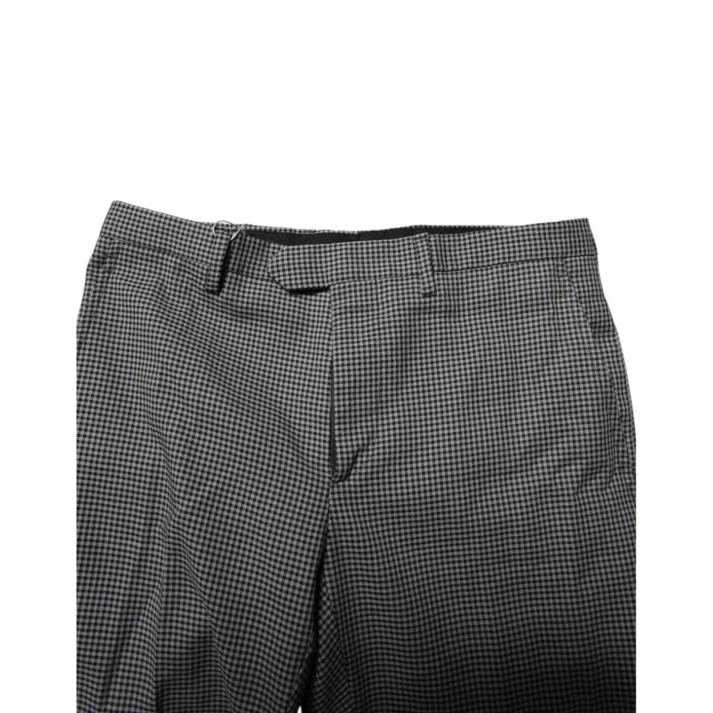 BENCIVENGA Black White Checkered Tapered Dress Pants PAN74053-46