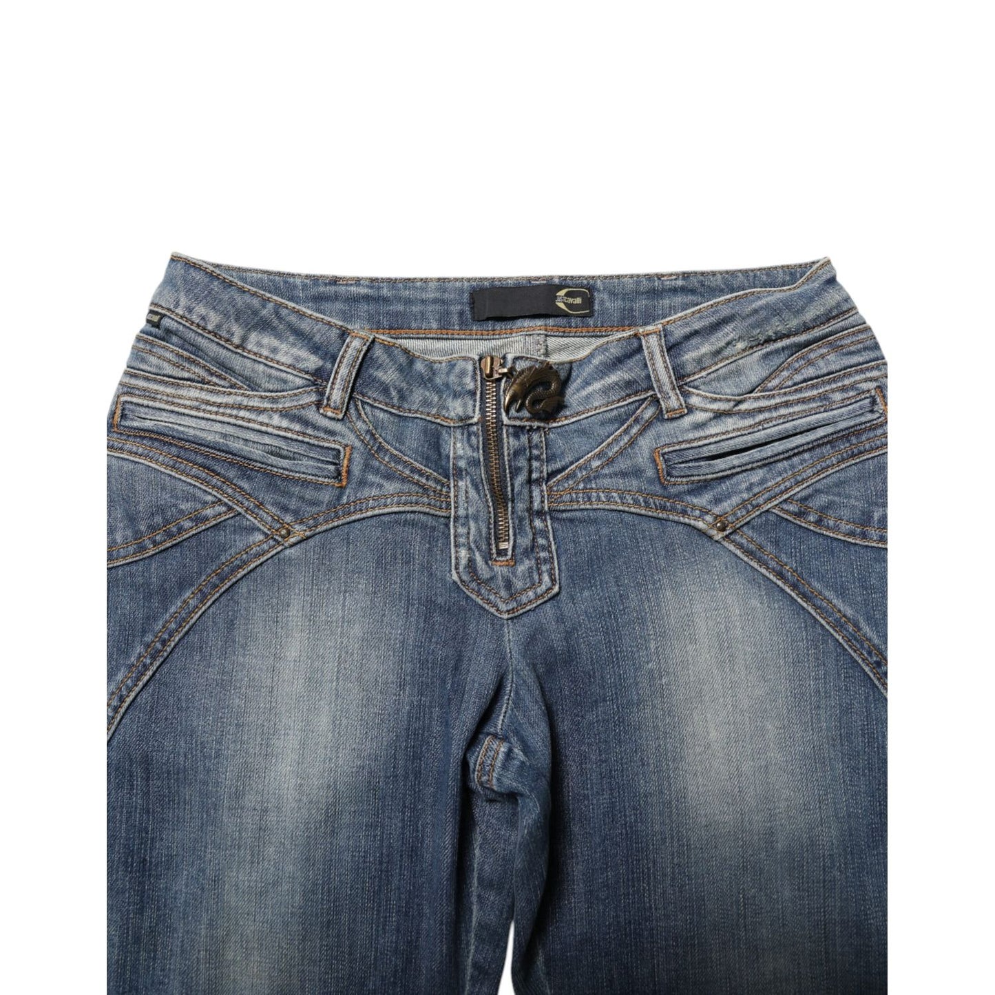Just Cavalli Blue Washed Straight Fit Men Denim Jeans