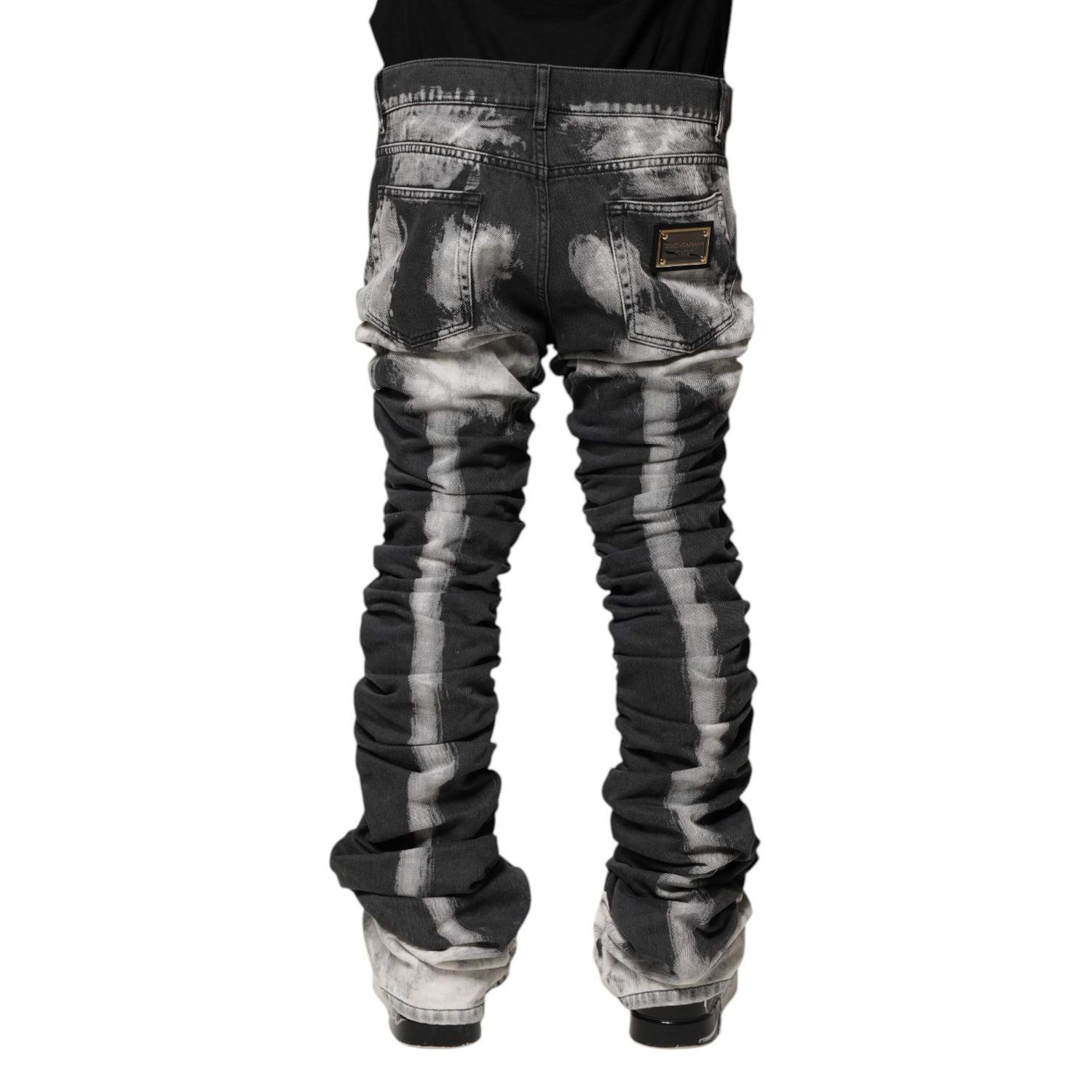 Dolce & Gabbana Black Tie Dye Straight Denim Jeans
