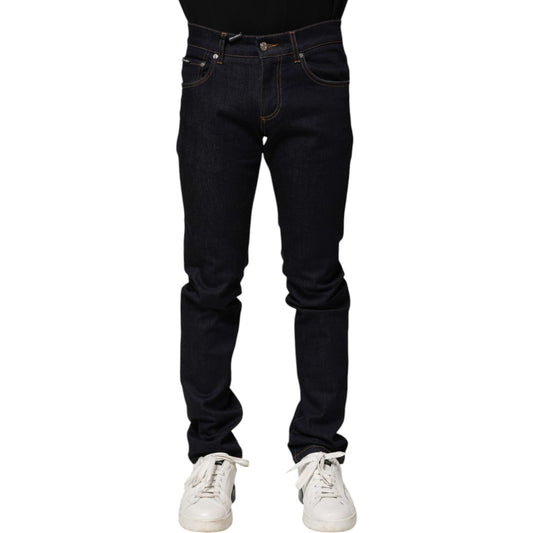 Dolce & Gabbana Black Cotton Skinny Men Denim Jeans