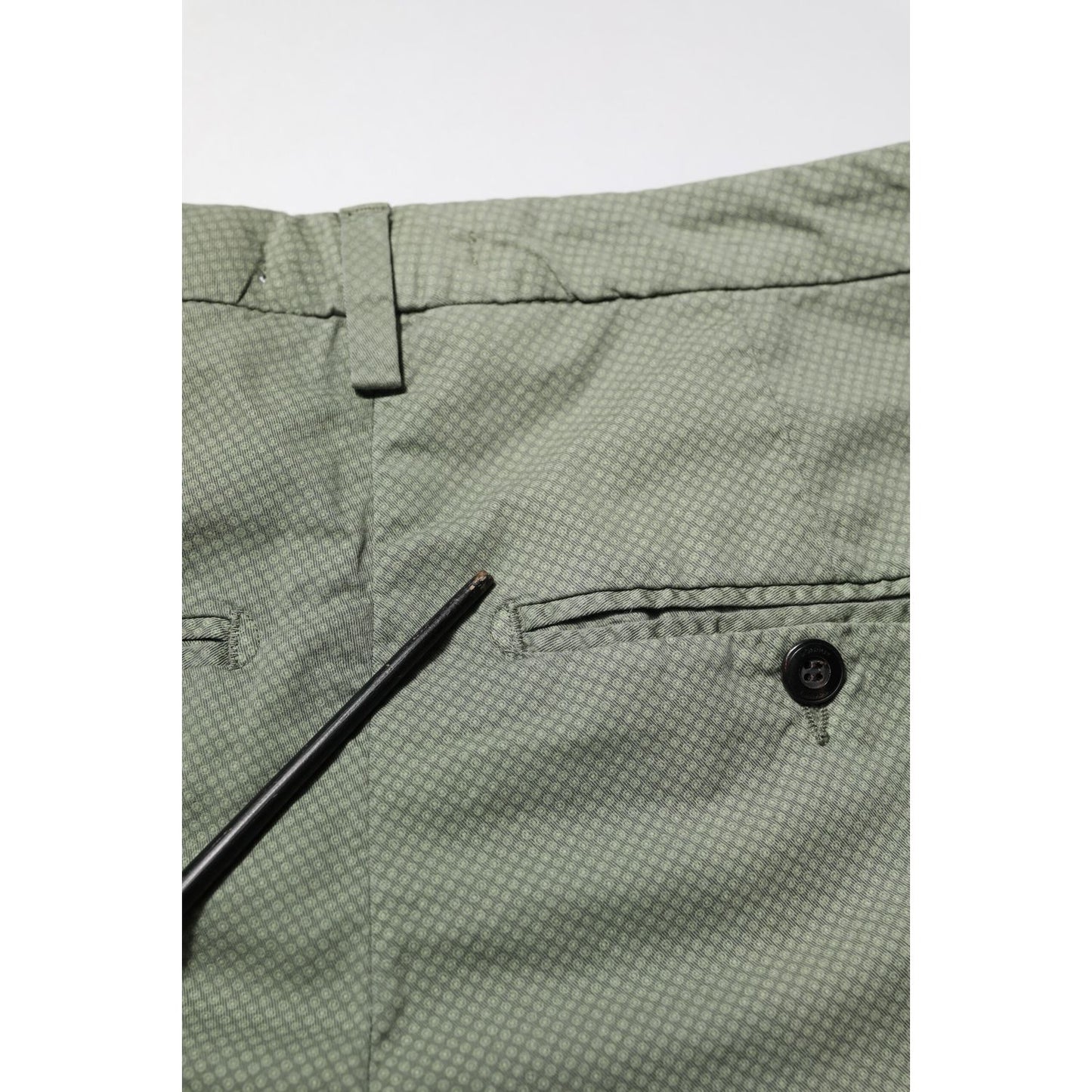 Dondup Green Mid Waist Skinny Fit Casual Pants