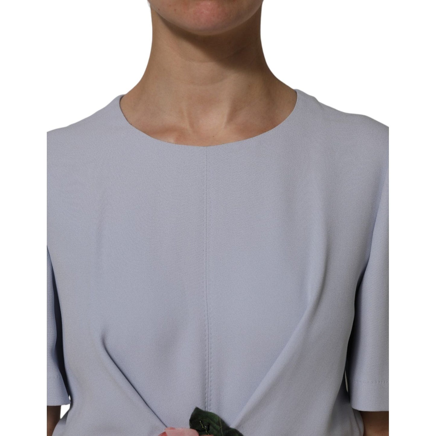 Dolce & Gabbana Gray Viscose ShortSleeve Sheath Midi Dress DR81751-48