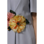 Dolce & Gabbana Gray Viscose ShortSleeve Sheath Midi Dress DR81751-48