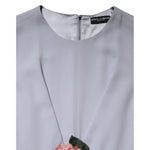 Dolce & Gabbana Gray Viscose ShortSleeve Sheath Midi Dress DR81751-48