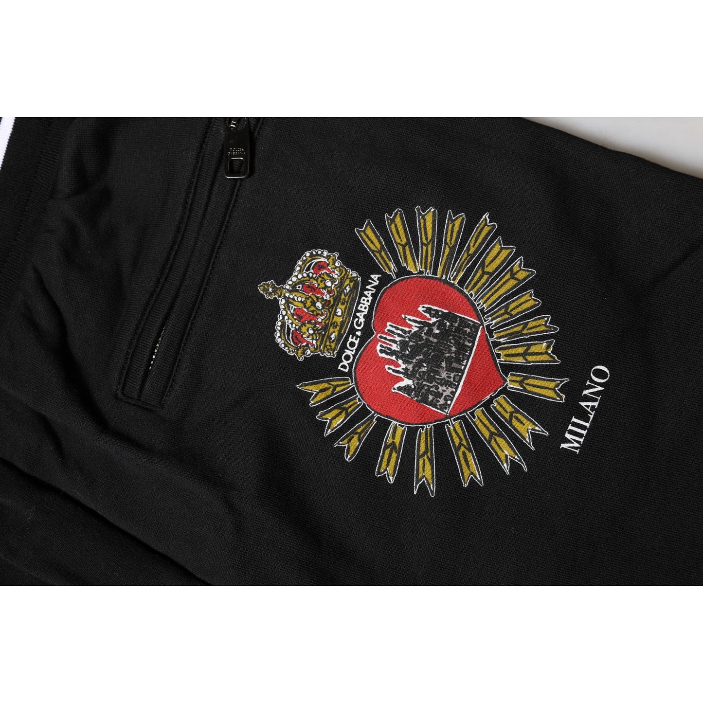 Dolce & Gabbana Black Cotton Mid Waist Jogger Pants