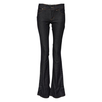 John Galliano Blue Mid Waist Cotton Wide Leg Denim Jeans