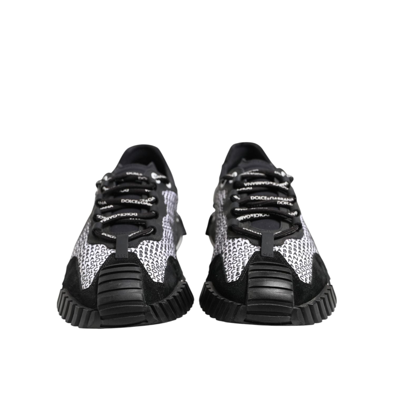 Dolce & Gabbana Black Logo Lace Up Low Top NS1 Sneakers Shoes