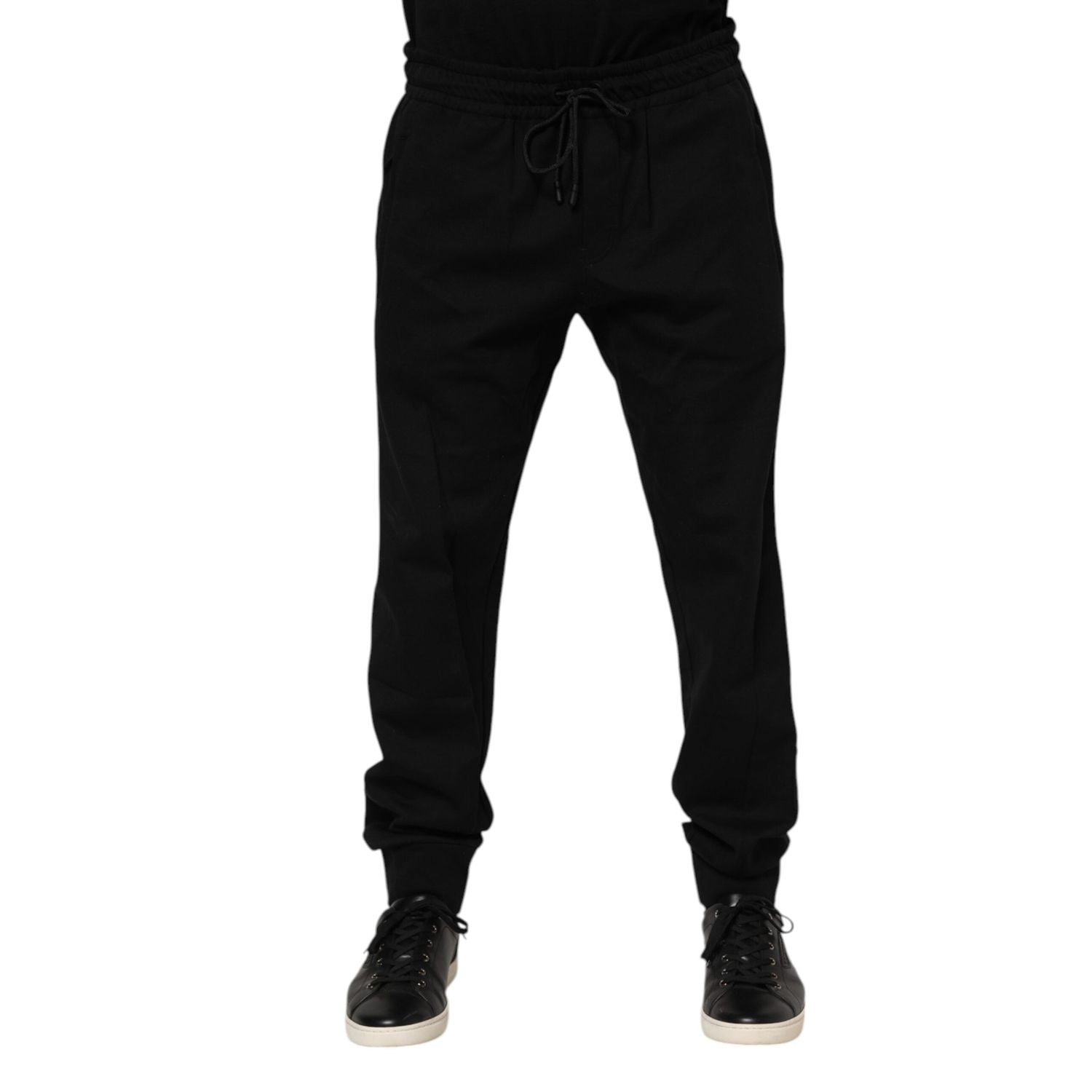 Dolce & Gabbana Black Cotton Men Jogger Sweatpants Pants