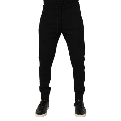 Dolce & Gabbana Black Cotton Men Jogger Sweatpants Pants