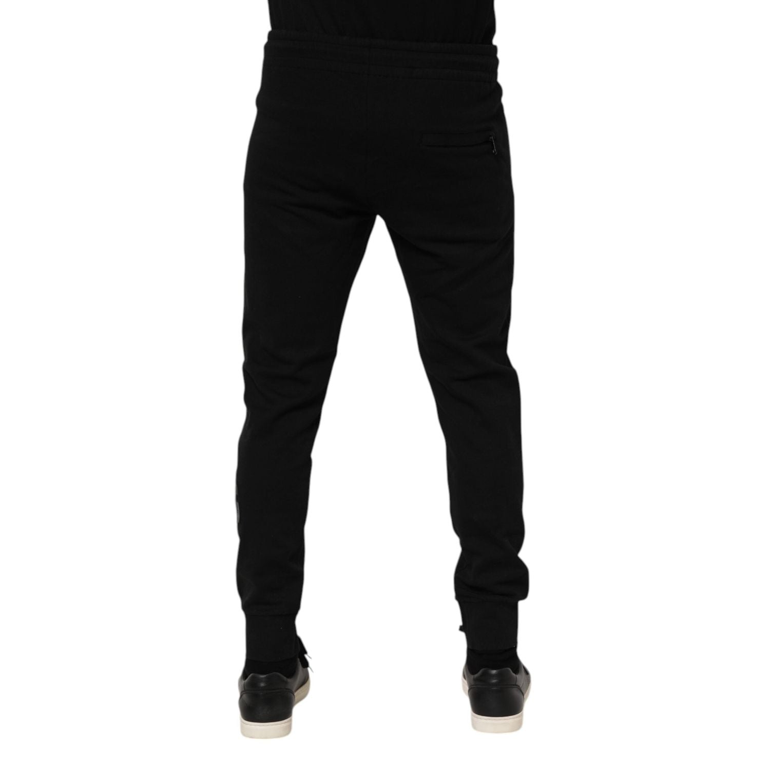 Dolce & Gabbana Black Cotton Men Jogger Sweatpants Pants