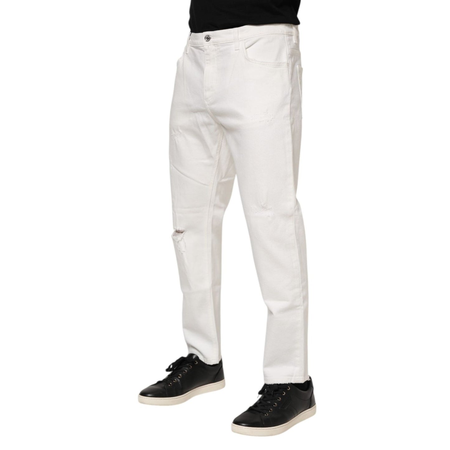 Dolce & Gabbana White Cotton Loose Men Denim Jeans PAN76369-50