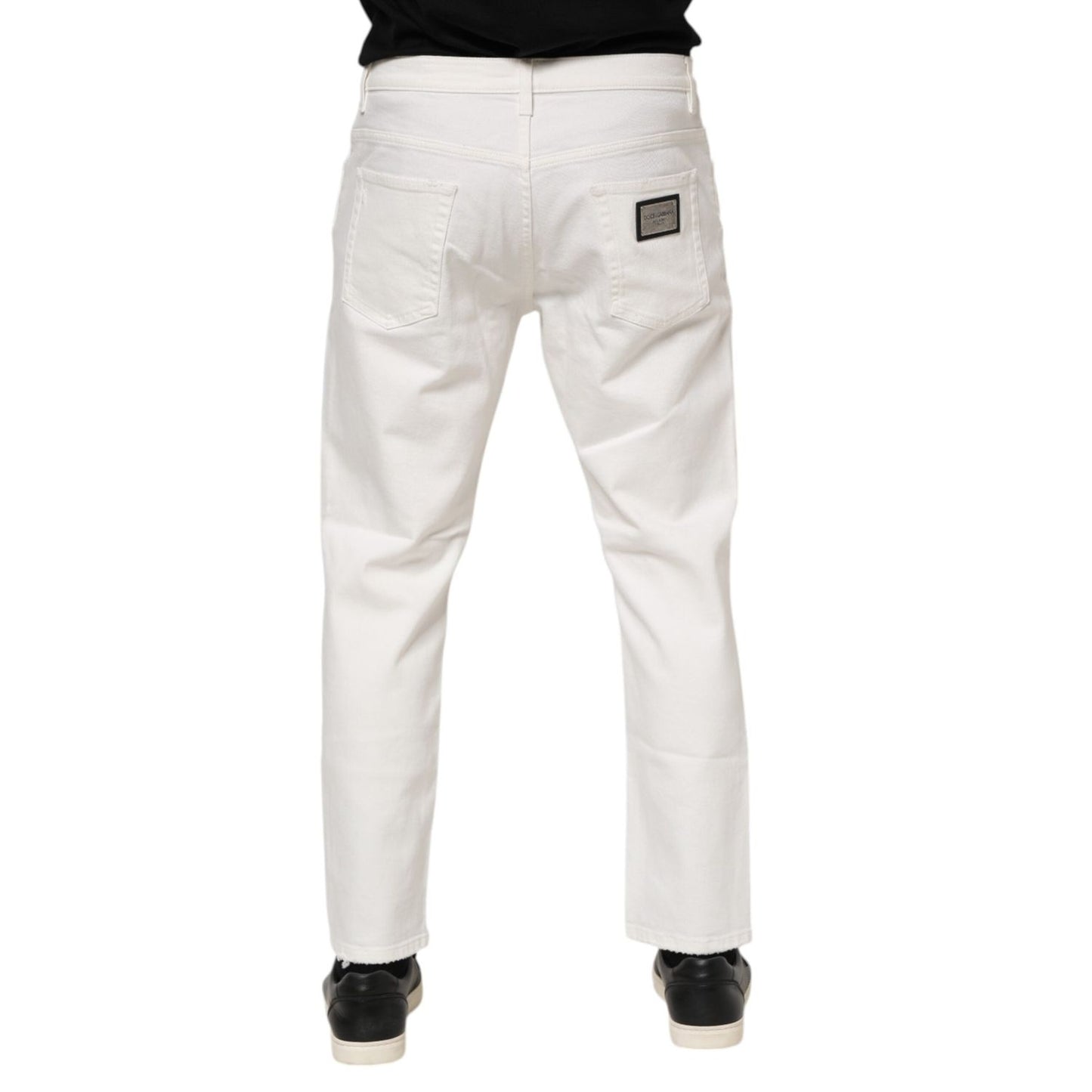 Dolce & Gabbana White Cotton Loose Men Denim Jeans PAN76369-50