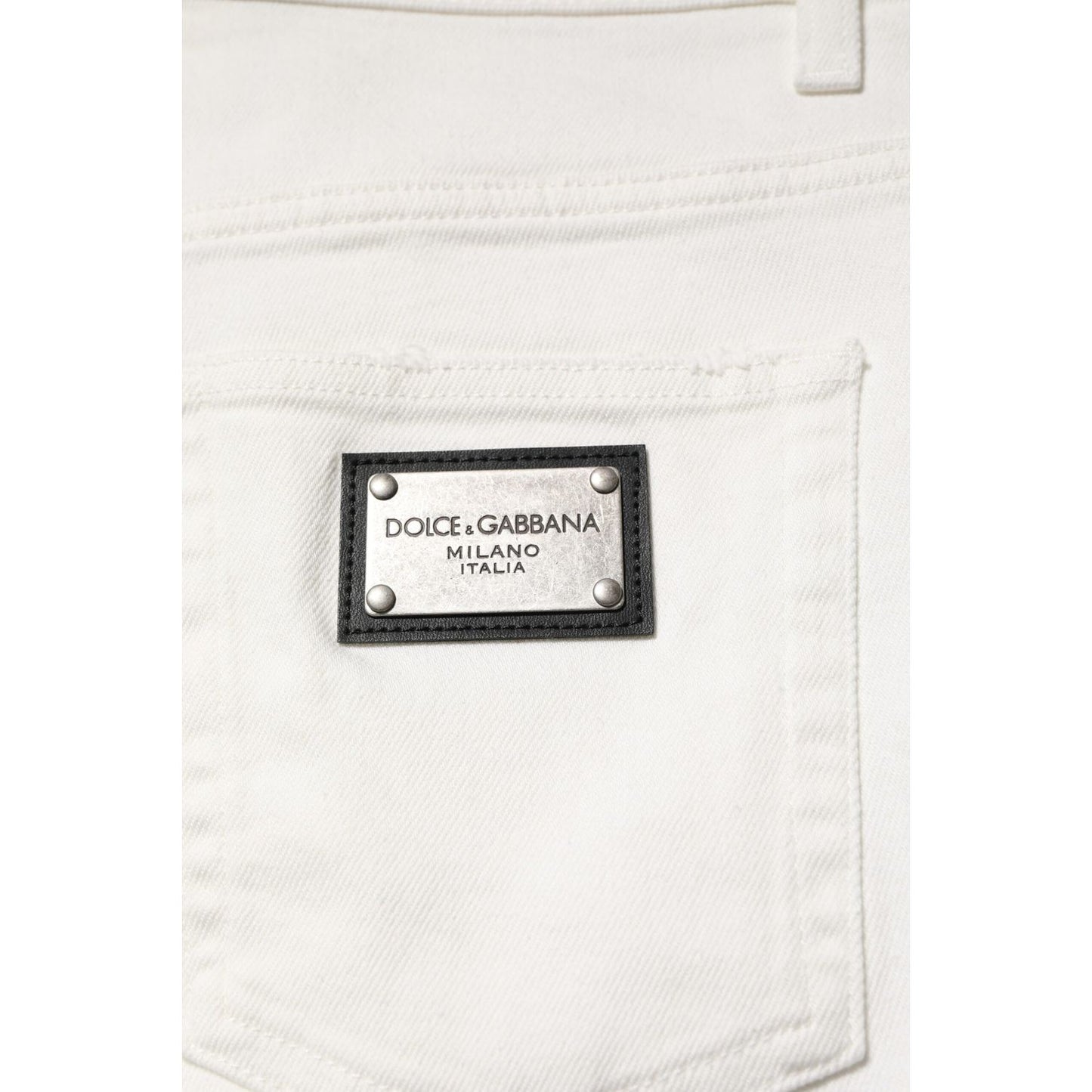 Dolce & Gabbana White Cotton Loose Men Denim Jeans PAN76369-50