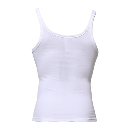 Dolce & Gabbana White Sleeveless Round Neck Men Tank T-shirt