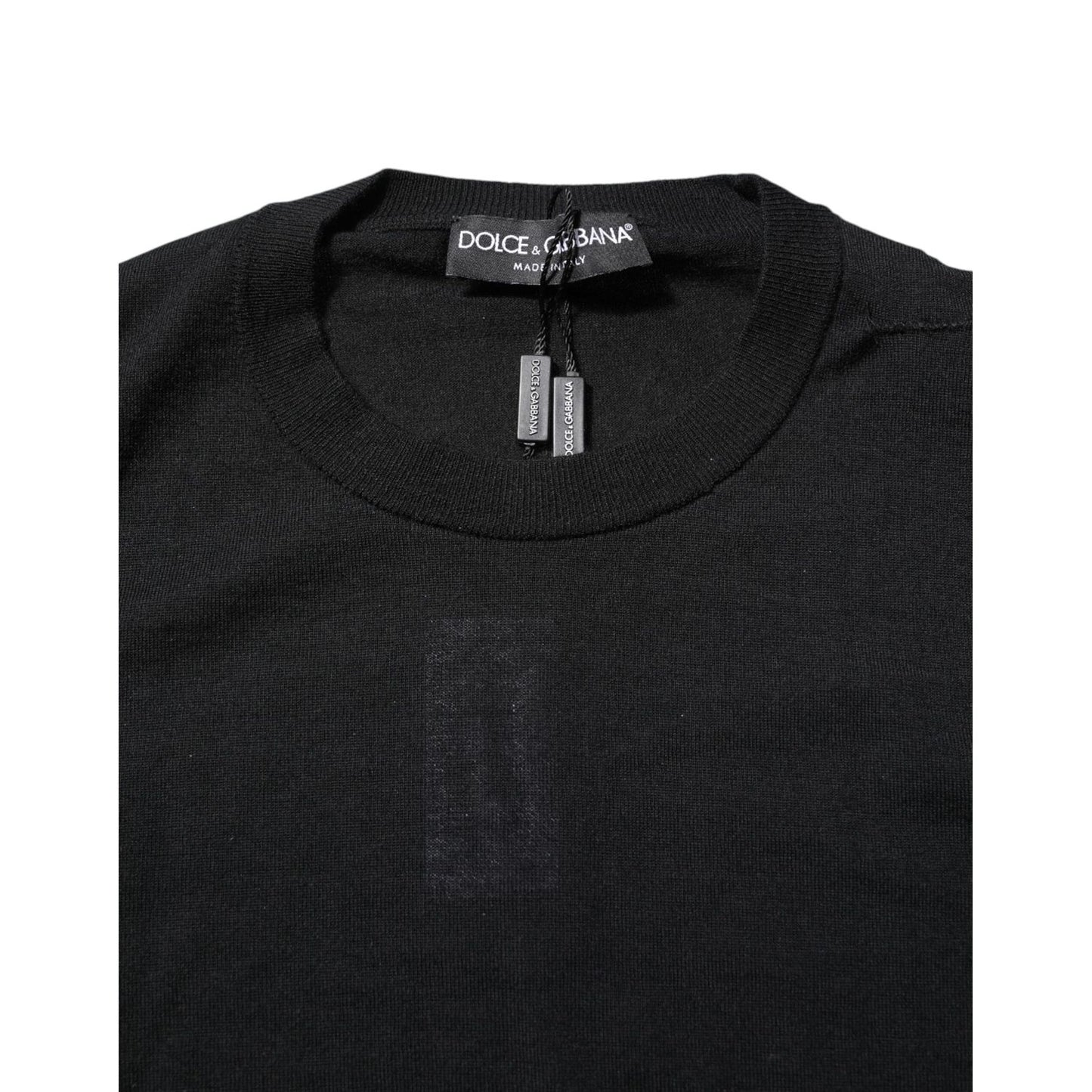 Dolce & Gabbana Black Cashmere Crew Neck Long Sleeves T-shirt