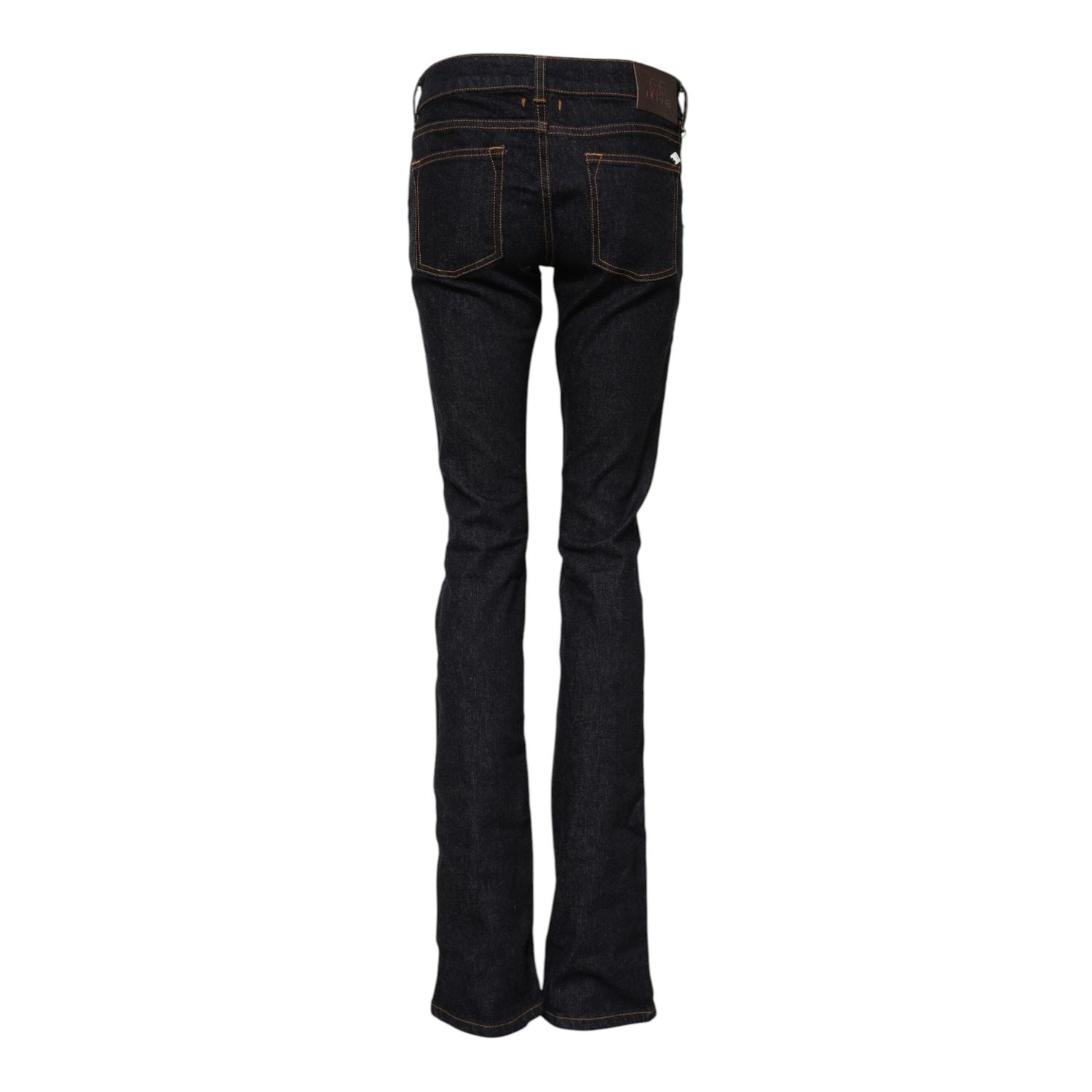 GF Ferre Dark Blue Cotton Mid Waisted Skinny Denim Jeans