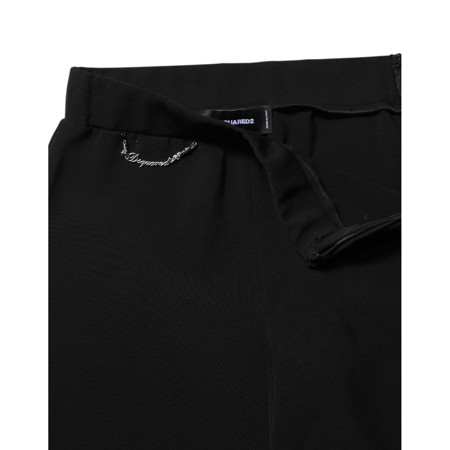 Dsquared² Black Polyester High Waisted Flared Pants PAN74480-38