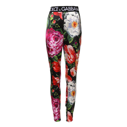 Dolce & Gabbana Multicolor Floral Legging Stretch Waist Pants
