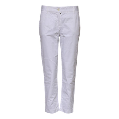 Dolce & Gabbana White Cotton Stretch Mid Waist Jeans