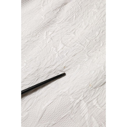 Dolce & Gabbana White Floral Brocade A-line High Waist Skirt