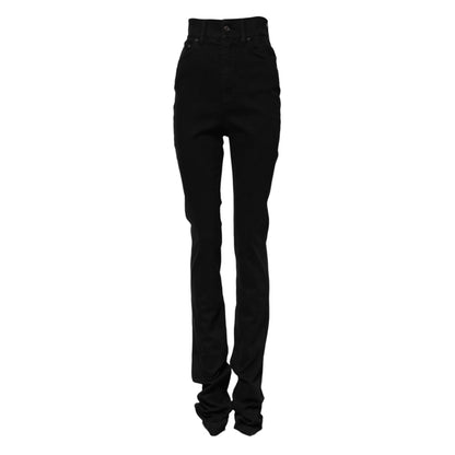 Dolce & Gabbana Black Cotton High Waist Skinny Denim Jeans