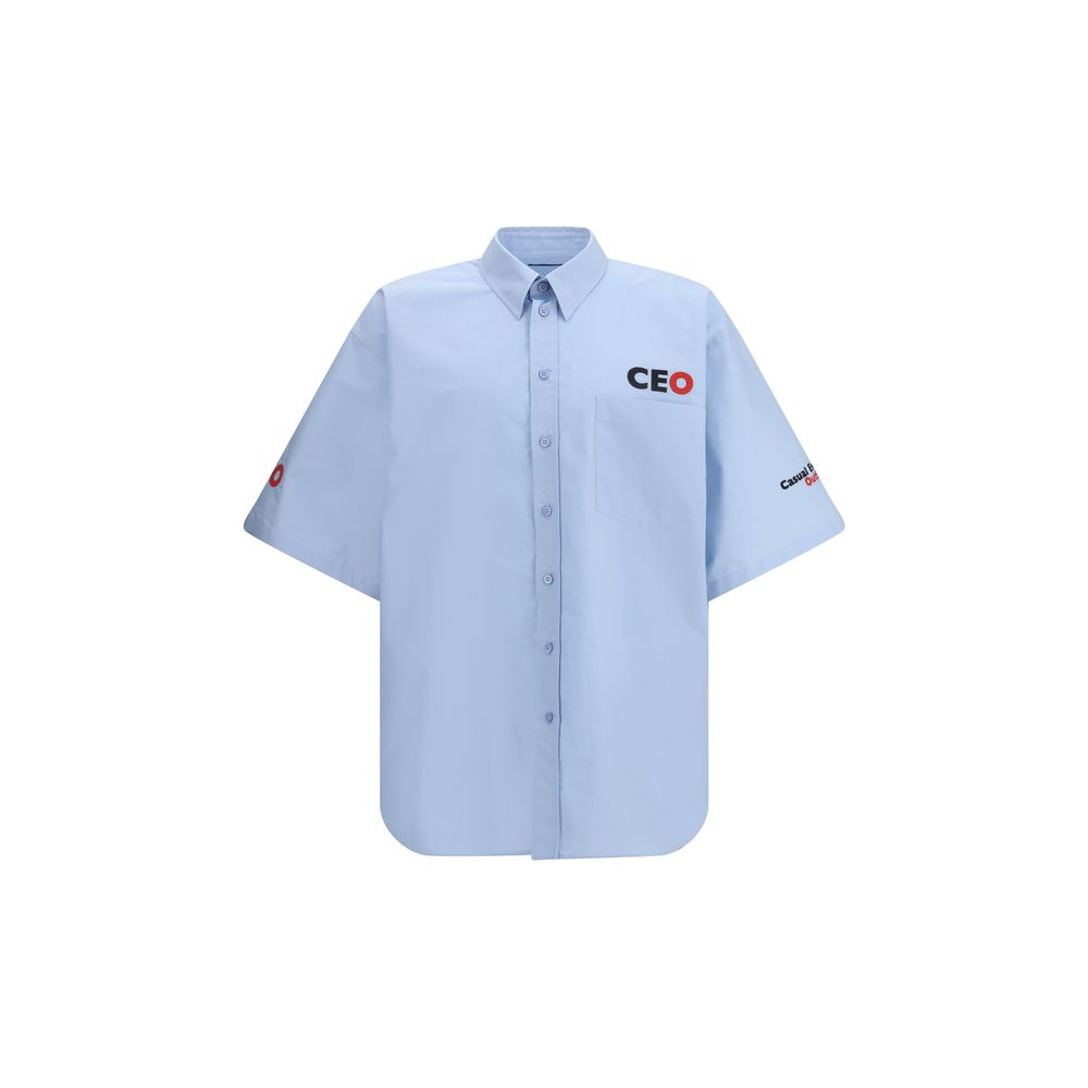 Balenciaga Light Blue Cotton Shortsleeve Shirt