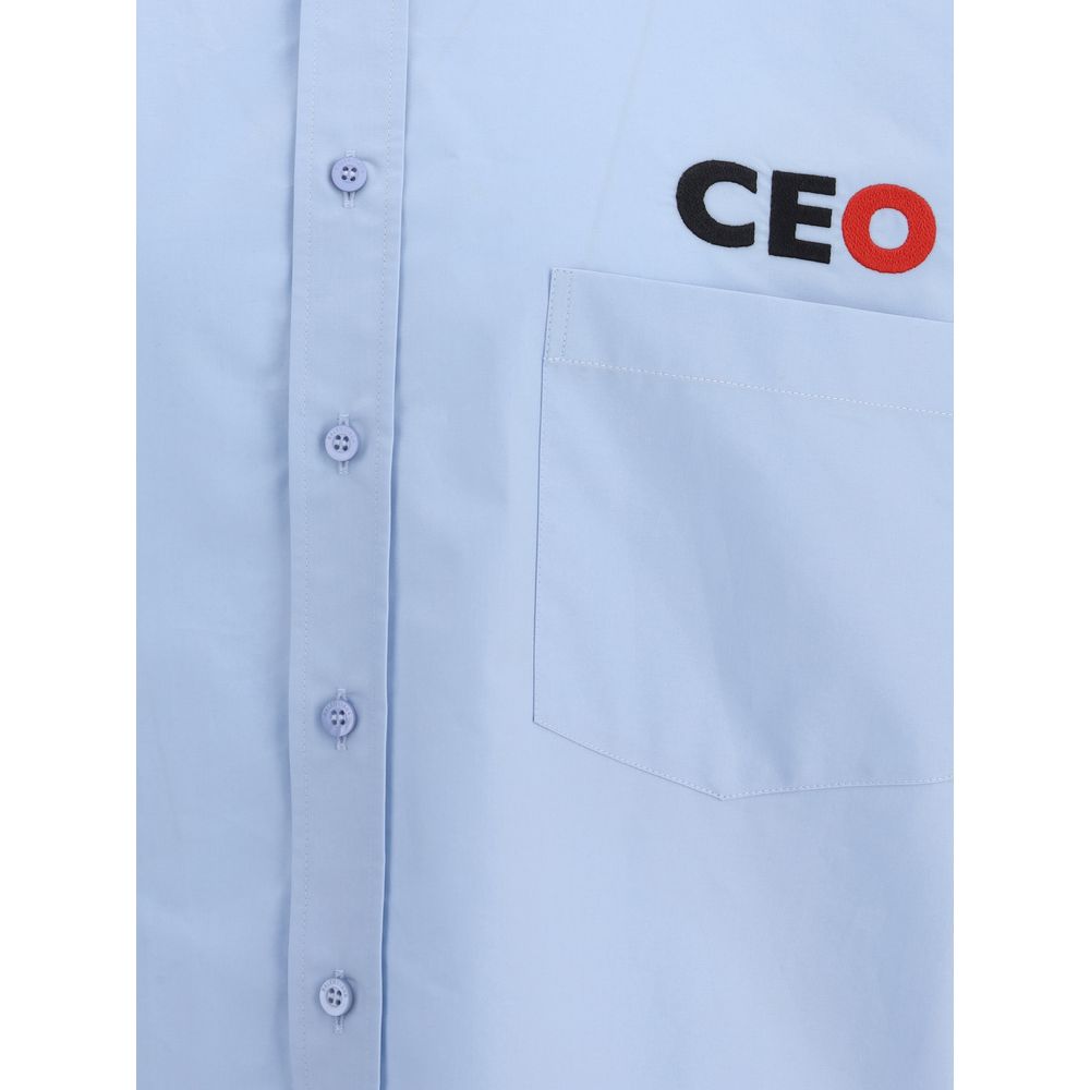 Balenciaga Light Blue Cotton Shortsleeve Shirt