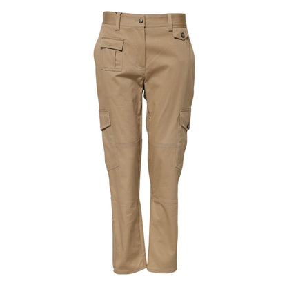 Dolce & Gabbana Beige Mid Waist Cargo Tapered Pants