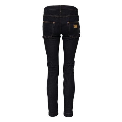 Dolce & Gabbana Blue Cotton PRETTY LowWaist Skinny Denim Jeans