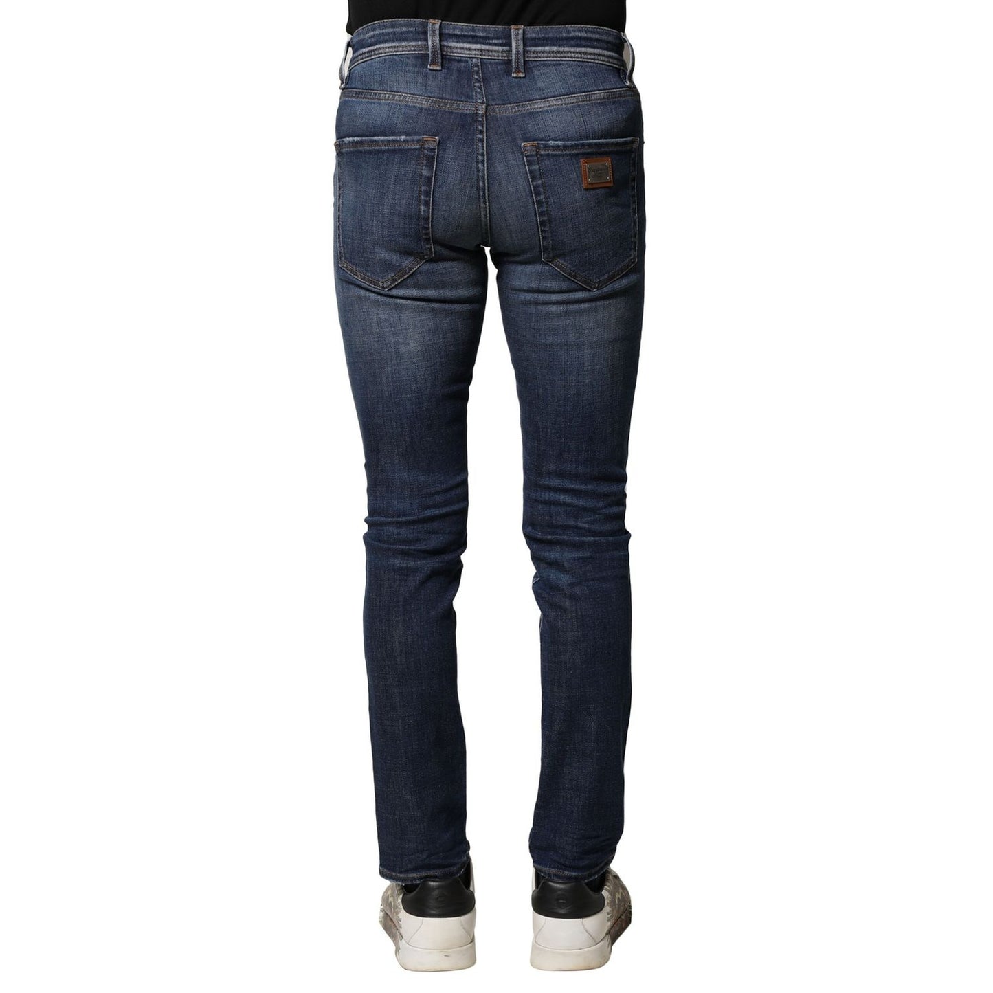 Dolce & Gabbana Blue Washed Cotton Slim Fit Men Denim Jeans