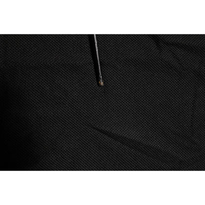 Dolce & Gabbana Black DG Silk Vneck Collared Men Polo T-shirt