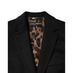 Dolce & Gabbana Black Wool Long Sleeves Trench Coat Jacket