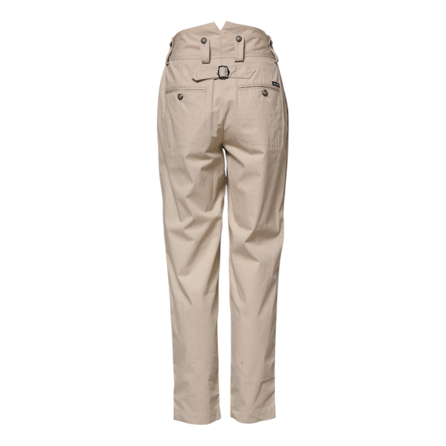Dolce & Gabbana Beige Cotton High Waisted Pants