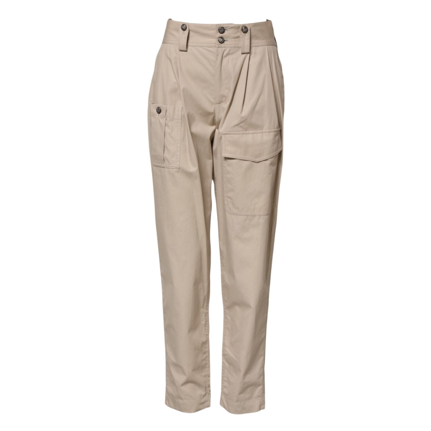 Dolce & Gabbana Beige Cotton High Waisted Pants