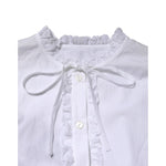 Dolce & Gabbana White Ruffled Lace Embellished Blouse Top TSH86549-36