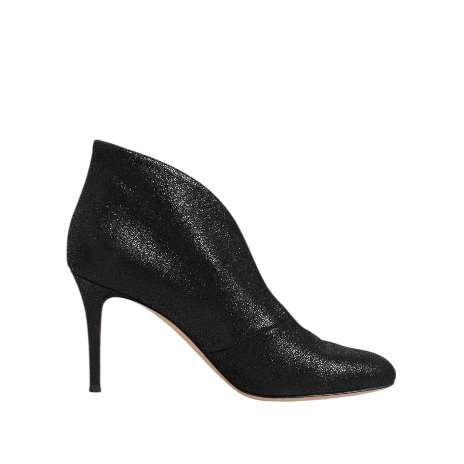 Gianvito Rossi Metallic Black Pump Stiletto Heels Shoes