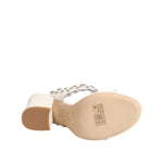 ASH White Block Heeled Studded Quarter Strap Sandals Shoes LA12600-40