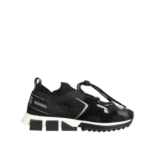 Dolce & Gabbana Black White Logo Sorrento Sneakers Shoes LA12704-39