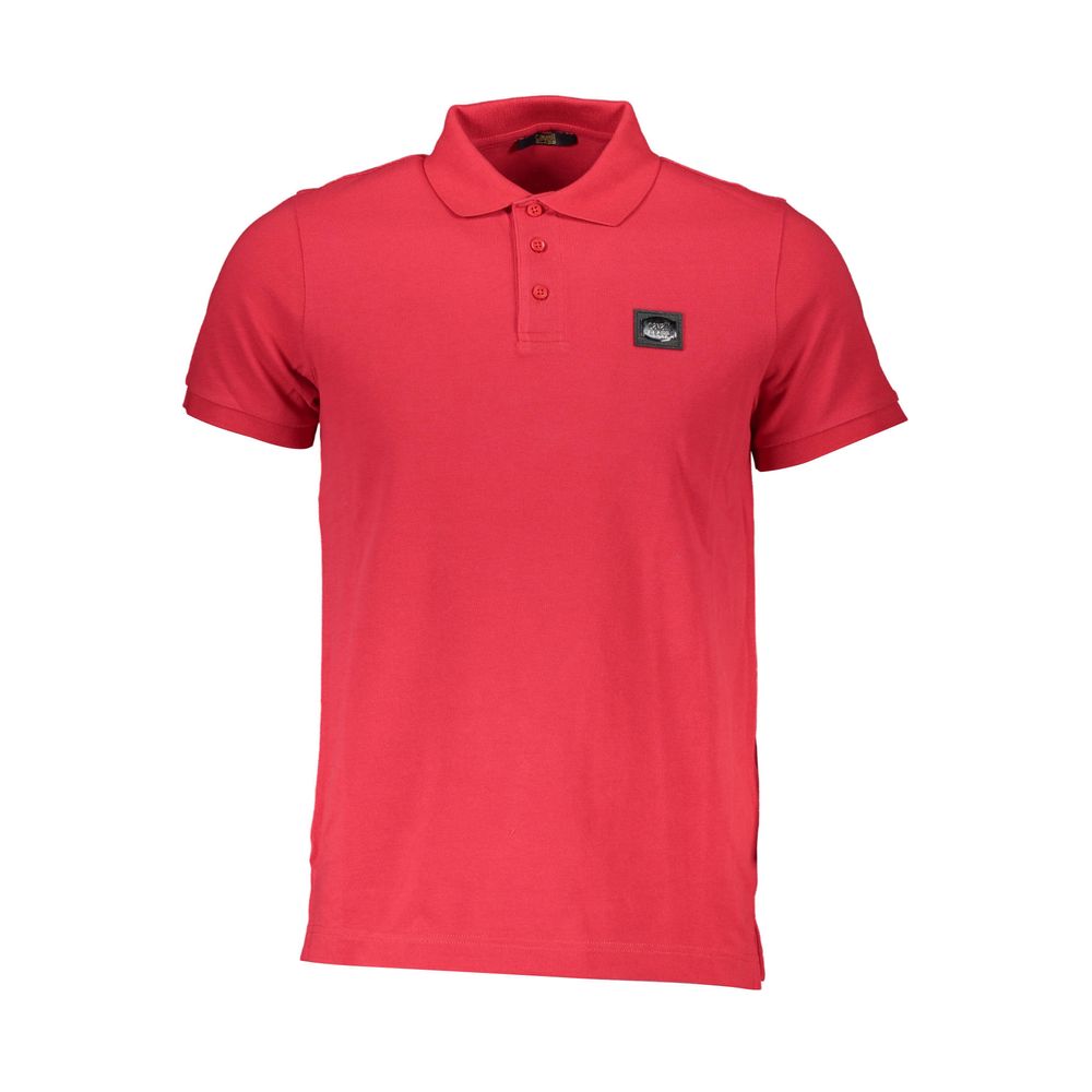 Cavalli Class Red Cotton Polo Shirt