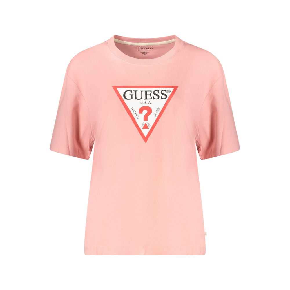 Guess Jeans Pink Cotton Women T-Shirt