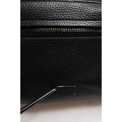 Dolce & Gabbana Black Palermo Backpack Hammered Calfskin Leather Bag