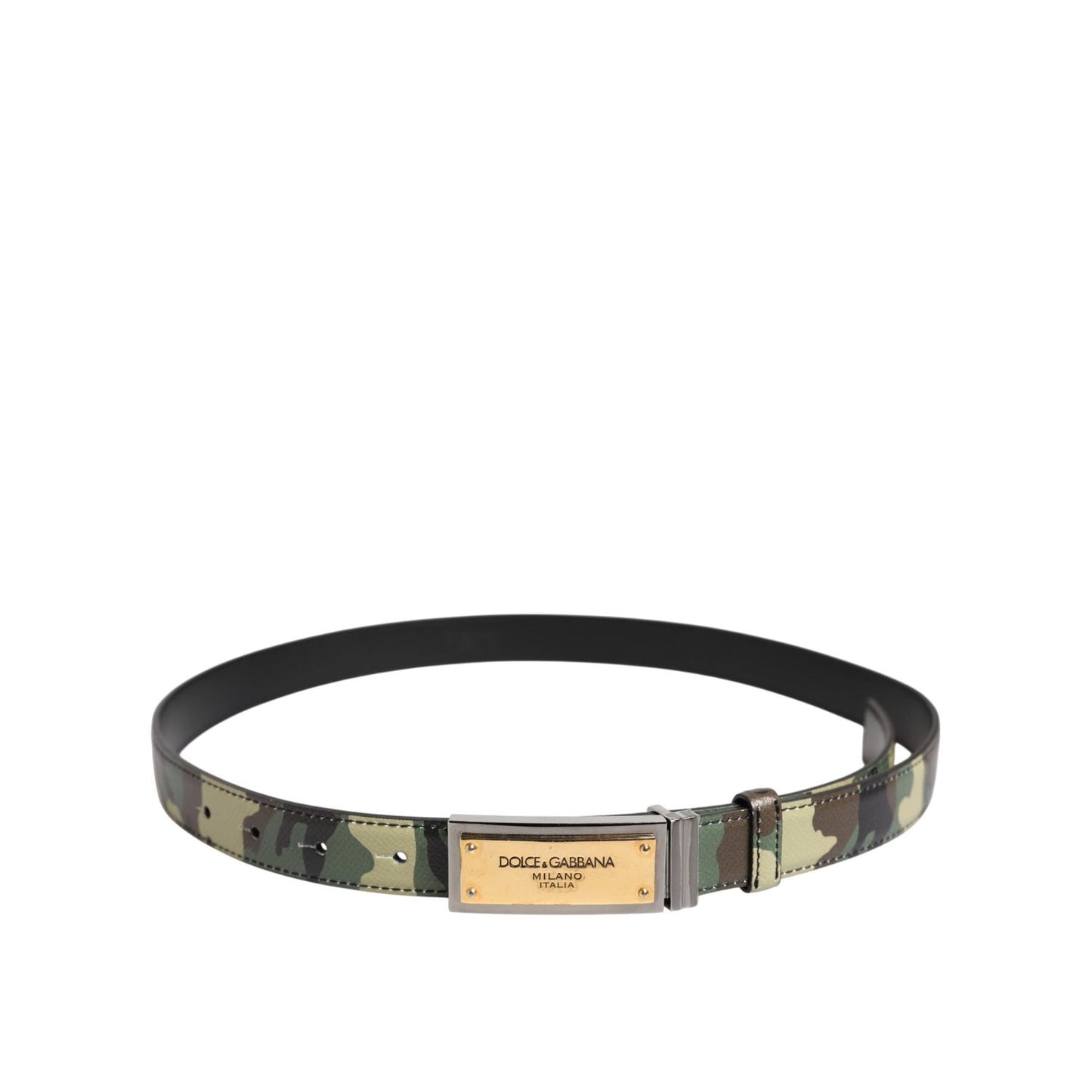 Dolce & Gabbana Multicolor Camouflage Metal Logo Buckle Belt BEL9264-90