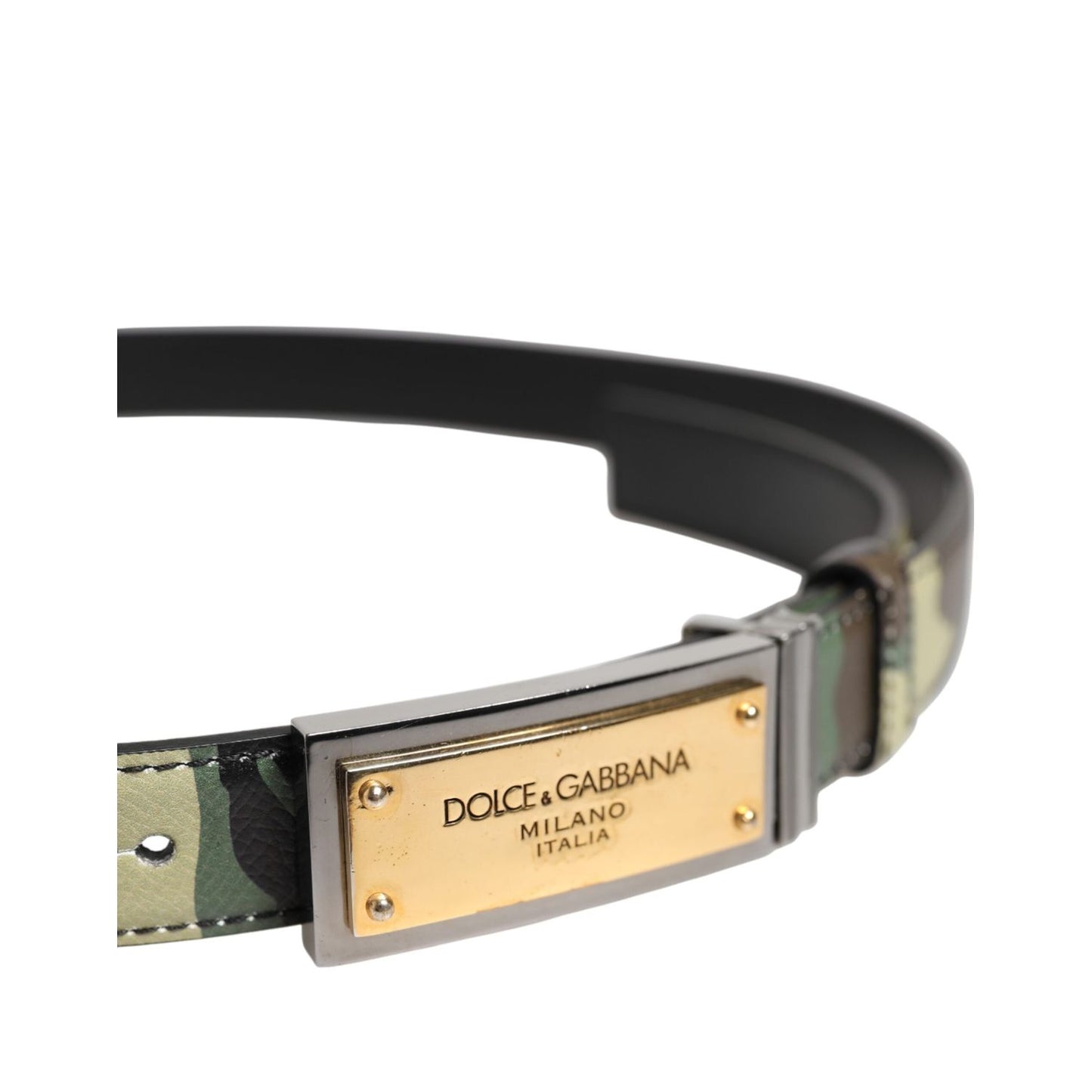 Dolce & Gabbana Multicolor Camouflage Metal Logo Buckle Belt BEL9264-90