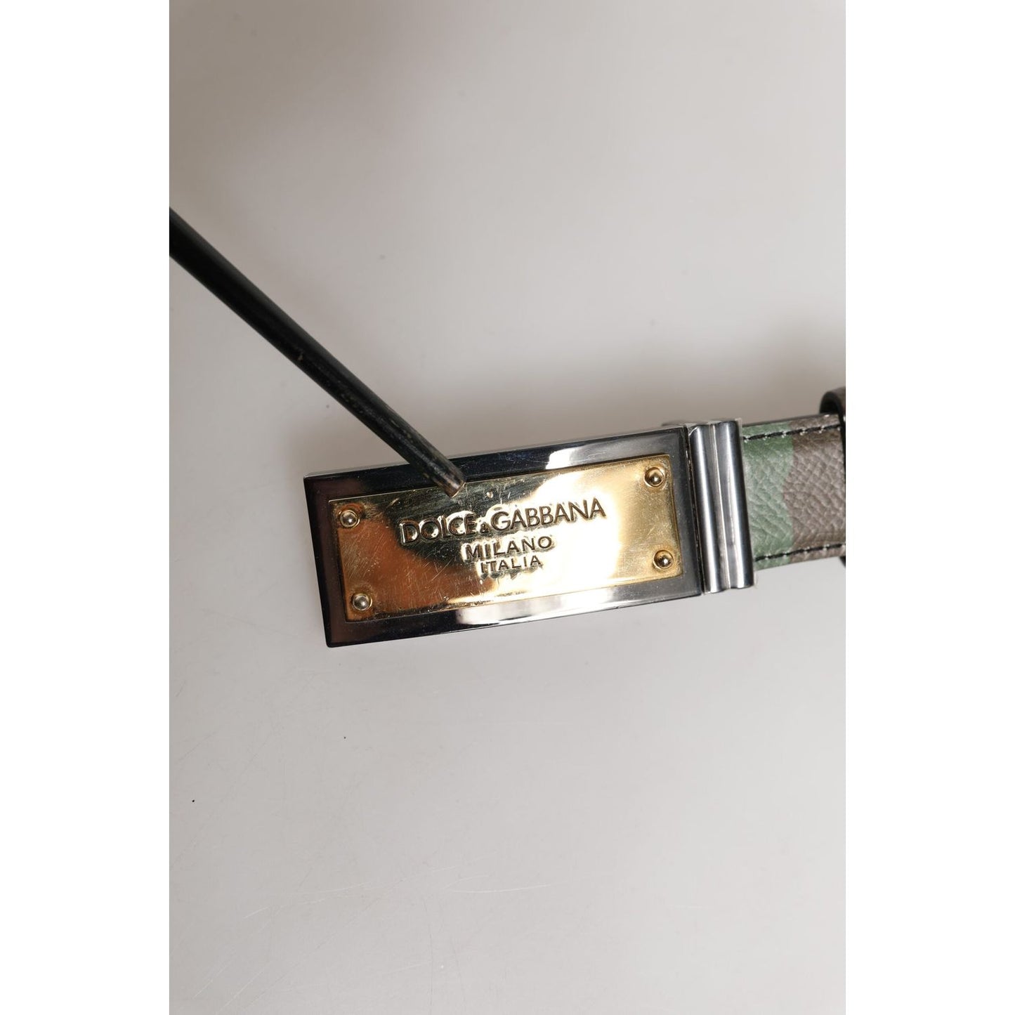 Dolce & Gabbana Multicolor Camouflage Metal Logo Buckle Belt BEL9264-90